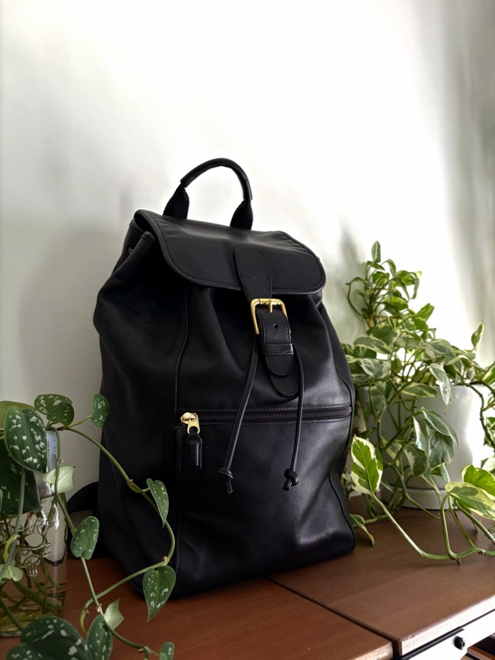 Vintage Black Coach Backpack 0529